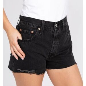 Levis 501 original mid rise cut off shorts